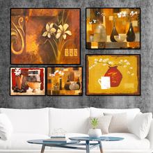 Home Decoration Print Canvas Wall Art Picture Poster Paintings Horizontal Rectangle Retro still life flower oil painting vase 2024 - buy cheap