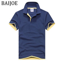 BAIJOE-Polos sólidos de algodón para hombre, POLO de manga corta, informal, con cuello levantado, XS-3XL 2024 - compra barato