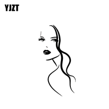 YJZT-cubierta de vinilo de diseño avanzado para mujer, Cara de chica Sexy de 6,4x12,4 CM, color negro/plateado, C20-0329 de buena calidad 2024 - compra barato