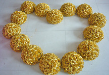 Bola colgante de bolas de flores de seda rosa de encriptación Artificial de oro de 40CM adornos de Navidad Decoración de cumpleaños boda 2024 - compra barato