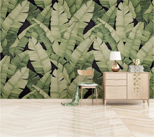 Beibehang-papel tapiz personalizado 3d, mural moderno pintado a mano, planta, hoja de plátano, mural de pintura decorativa, papel tapiz 3d 2024 - compra barato