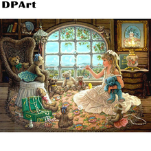 Алмазная картина полностью квадратная/круглая настольная лампа девочка игрушка фигурка 5D Daimond вышивка крестиком Набор Мозаика горный хрусталь T111 2024 - купить недорого