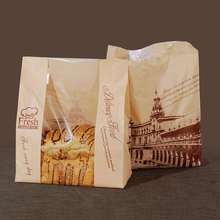 20 pcs kraft paper bag with window Baking Packaging Donut Leisure Food bread bags Toast Bag Printed Package for Bakery 2024 - buy cheap