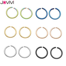 Jovivi anel cativeiro de aço inoxidável 316l, joia de piercing fashion 20g para orelha, punho, lábio, nariz, septo, corpo, nariz e orelha 2024 - compre barato