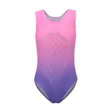 Gymnastics sleeveless diamond highlights Ballet gymnastics suit dance practice clothes dance clothes gradient color body suit 1 2024 - buy cheap