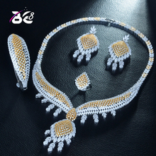 Be 8  Fashion Nigerian Jewelry Set Geometric Design for Women Pendant 2 Tones Brand Jewelry Set Wedding Jewelry Accessories S253 2024 - buy cheap