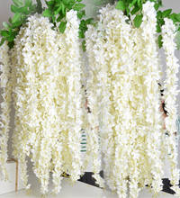 Искусственные Свадебные украшения из лозы Wisteria DIY, шелковые цветы из лозы, искусственные цветы 160 см, 10 шт./лот 2024 - купить недорого