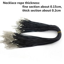 50pcs Fashion Korea Wax Rope Black Leather Cord Necklace Charms Bijoux With Lobster Clasp Diy Jewelry Findings Pendants Material 2024 - buy cheap