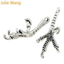 Julie Wang 10PCS Eagle Claw Charms Antique Silver Color Bird Claw Alloy Earrings Bracelet Jewelry Making Pendant Metal Accessory 2024 - buy cheap