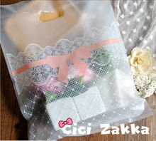 Free shipping dull polish lace bow decoration hand portable gift bag dessert candy packing bags gifts package favors supplies 2024 - buy cheap