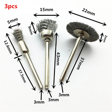 3pcs/set Stainless Steel Wire Brush Fits For Dremel Rotary Tool Accessory 1/8" (3mm) Shank 2024 - buy cheap