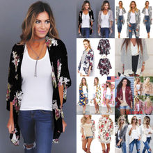 UK Plus Size Women Holiday Lace Loose print Coat shirt Floral Kimono Cardigan Ladies Summer Tops jacket 2024 - buy cheap