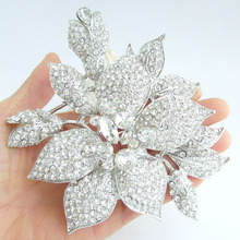 Broche de flor artificial para boda, cristal nupcial del diamante de 5,5 pulgadas, colgante, EE04759C5 2024 - compra barato