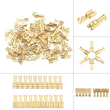 100pcs 4.8mm/6.3mm Wire Connectors Gold Brass Car Speaker Set Female Electrical Crimp Terminal Connector Electrical Equipment 2024 - buy cheap