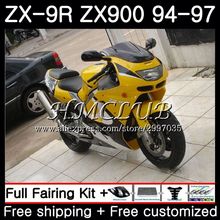 Carenado para motocicleta KAWASAKI NINJA, carrocería para moto de color amarillo y negro, ZX900, ZX-9R, 1994, 1995, 1996, 66HC.8, ZX 9 R, 94, 97, ZX, 9R, 900CC, ZX9R, 94, 95, 96, 97 2024 - compra barato