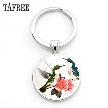 TAFREE Birds lovers Picture Key Chains Fashion Vintage Round Keychains for Bag Car Key Glass cabochon dome Classic Jewelry BD23 2024 - buy cheap