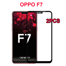 Película de vidro temperado para oppo f7, película protetora completa de vidro para oppof7 f 7 cph1819 cph1821, 2 peças 2024 - compre barato