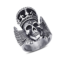 Anillo de calavera para hombre, Corona Imperial clásica de acero inoxidable, de calidad, venta al por mayor 2024 - compra barato