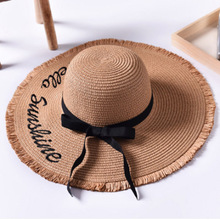 MAERSHEI 2020 Letter Embroidery Cap Big Brim Ladies Summer Straw Hat Youth Hats For Women Shade Sunhat Beach Caps Leisure 2024 - buy cheap