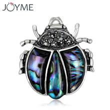 Men Jewelry Vintage Multicolor Enamel pin Fly Ladybug Shell Brooch with Cute Insect Crystal Brooches for Women Shirt Collar Pins 2024 - buy cheap