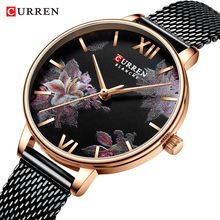 CURREN New Ladies Flower Watches Women Stainless Steel Bracelet Wristwatch Women's Fashion Quartz Clock reloj mujer Casual 2024 - buy cheap