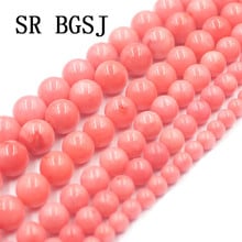 Free Shipping 4-12mm High Quality Natural Round Sea Bamboo Pink Coral Gems Spacer Loose Beads Strand 15" 2024 - buy cheap