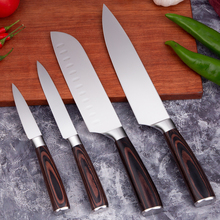 Kitchen Knife 4pcs Japanese Knives Set High Carbon Forged Chef Santoku knife 7CR17 Steel Mirror Polishing with Wooden handle 2024 - buy cheap