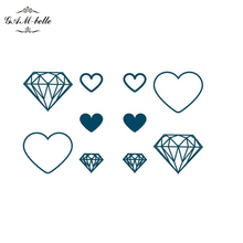 Original Finger Diamond and Heart Tattoo Stickers Lovely and Waterproof Durable Diamond Tattoo Stickers 2024 - buy cheap