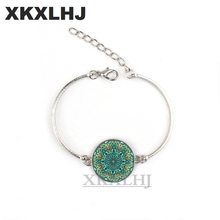 XKXLHJ Vintage Buddhism Zen Henna Yoga Bracelet Glass Convex Round Mandala Lotus Bracelet om Symbol Jewelry Jewelry 2024 - buy cheap