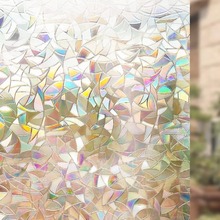 60*200cm Static Rainbow glass window film stickers privacy Cling stained non-adhesive home foil decorative PVC film on the table 2024 - buy cheap
