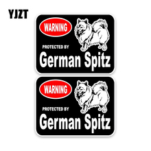 YJZT 15*11.4CM  2X German Spitz Guard Dog Funny PVC Colored Car Sticker  C1-4372 2024 - buy cheap