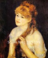 Oil Painting Reproduction on linen canvas,young woman braiding her hair  by pierre auguste renoir,Free DHL Shipping,handmade 2024 - buy cheap
