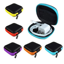 Mini estojo para fone de ouvido, portátil, eletrônico, zíper, caixa de fone interno, eva, quadrado, transporte digital 2024 - compre barato