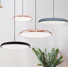 Luminária led circular fina com pingente minimalista, luz para restaurante, sala de jantar, modernas, criativas e artísticas 2024 - compre barato