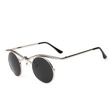 2019 Vintage Gothic Steampunk Sunglasses Men Women Coating Mirrored Sunglasses Retro Round Circle Sun glasses male Oculos De Sol 2024 - buy cheap