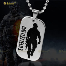 Bahamut Battlefield 3 Dog Tag Colar Pingente-Aço Titanium 2024 - compre barato