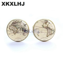 New World Map Pattern Cufflinks Men and Women Multicolored Earth Figure Shirt Business Cuff Links Personality Cufflinks Wedding 2024 - buy cheap