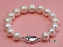 Unique Pearls jewellery Store AAA 10-11mm White Round Natural Freshwater Pearl Bracelet 19cm S925 Silver Clasp 2024 - buy cheap