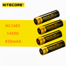 4 Pcs/lot Original NiteCore NL1485 14500 3.7V 850mAh output MAX 3A Li-ion Cell Rechargeable Battery with Protected VS NL1485 2024 - buy cheap