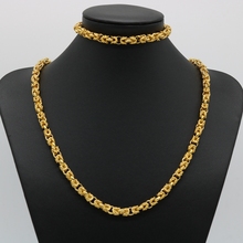 Hollow Dragon Head Chain Set Yellow Gold Filled Hip Hop Men Necklace+Bracelet 2024 - buy cheap