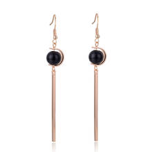 SUKI Ball Black Beads Long Stick Tassels Dangle Female Korean Earrings  Zinc Alloy Jewelry Pendant Drop Women Earrings 2024 - buy cheap