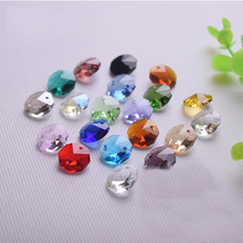 New !100pcs/lot Mix Color 2 Holes 14mm Crystal Lighting Beads Chandelier Glass Crystal Octagon Beads Holiday Ornaments 2024 - buy cheap