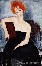 Modern painting abstract Young Redhead in an Evening Dress by Amedeo Modigliani High quality Hand painted 2024 - buy cheap