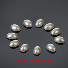 4X6MM 2000Pcs/lot ABS Imitation Ivory Pearl Diy Jewelry Accessories Beads Half Flatback Pearls Cabochon Scrapbooking Craft 2024 - buy cheap