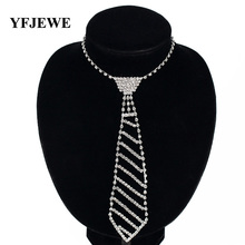 YFJEWE Fashion Jewelry Silver Color Bride rhinestone tie accessories wedding necklace jewellery statement necklace N072 2024 - купить недорого