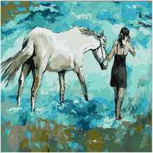 Handwork gift White horse picture on canvas DIY acrylic paints painting by numbers vintage home decor wall art pictures E319 2024 - buy cheap