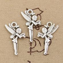25pcs Charms Angel Fairy 25x15mm Handmade Pendant Making fit,Vintage Tibetan Bronze Silver Color,DIY For Necklace 2024 - buy cheap