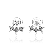 Piercing prata esterlina cz estrela brinco clipes de alta qualidade 925 prata brincos para as mulheres 2021 jóias femininas presentes festa 2024 - compre barato