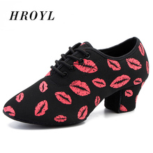High Quality Brand Latin Dance Shoes For Men Ballroom Dancing Shoes Red lips Sexy Fashion 22-27.5CM For Couple Wholesales dorp 2024 - buy cheap