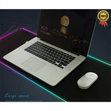 Большой светодиодный RGB коврик для мыши USB Проводное освещение игровой PC Gamer коврик для мыши Коврик для компьютера Overwatch Pubg Dota 2 borderland 2024 - купить недорого